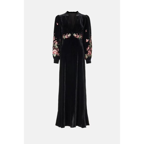 RIXO Emory Embroidered Velvet Gown ♥️ - Picture 2 of 13